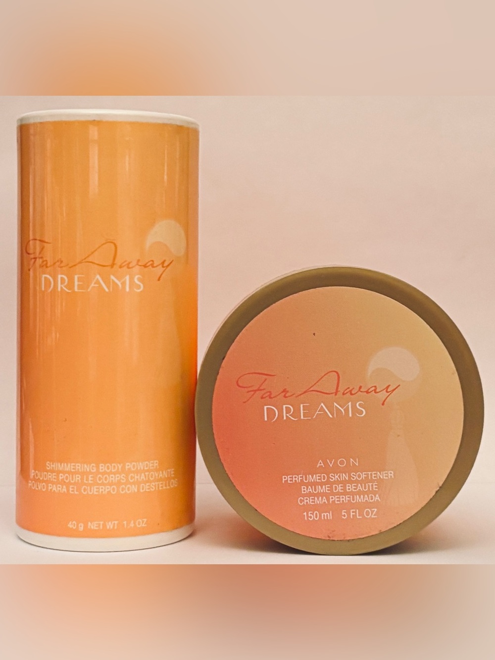 Avon Far Away Dreams perfumed skin softener + shimmering body powder
